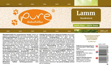 Lade das Bild in den Galerie-Viewer, Pure Hundewurst Lamm 400 g
