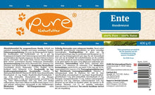 Lade das Bild in den Galerie-Viewer, Pure Hundewurst Ente 400g
